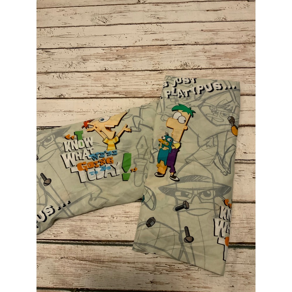 Disney Phineas and Ferb Twin Fitted Sheet Perry the Platypus Jay Franco Bedding‎